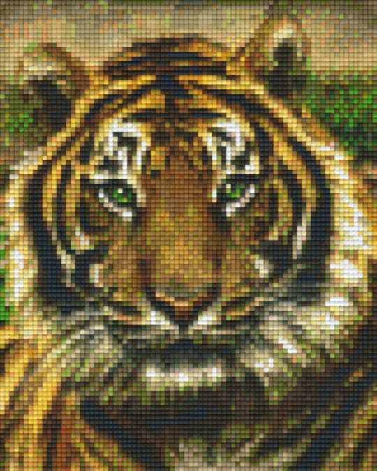 Tiger Face Four [4] Baseplate PixelHobby Mini-mosaic Art Kit